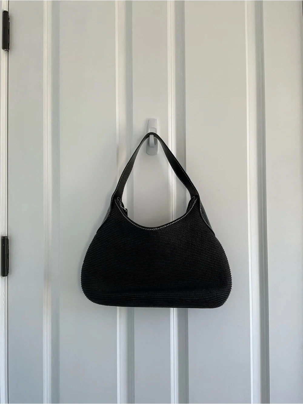 Vintage Talbots Classic Black Hobo Shoulder Bag — Sleek Everyday Carry